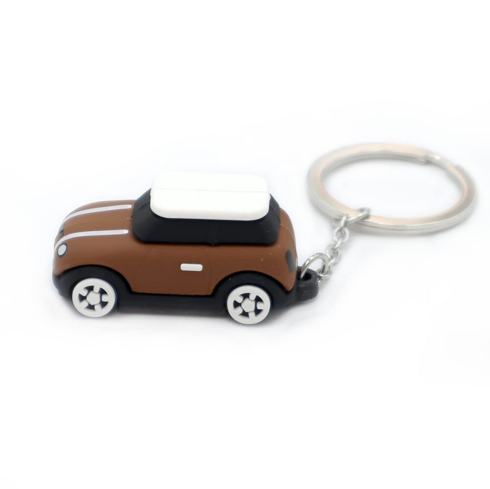9775 Keyring with MINI Silicone Model,, Stylish Cute Adorable, Silver